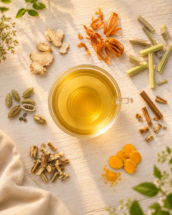 Starter-Set Ayurveda Bio Macis – Verpackung des Starter-Sets von TeaVeda