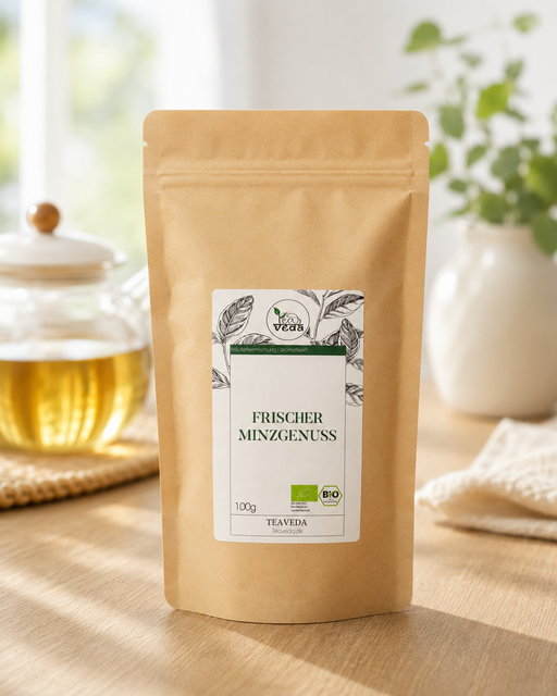 Starter-Set Frischer Minzgenuss – Starter-Set von TeaVeda in der Nahaufnahme