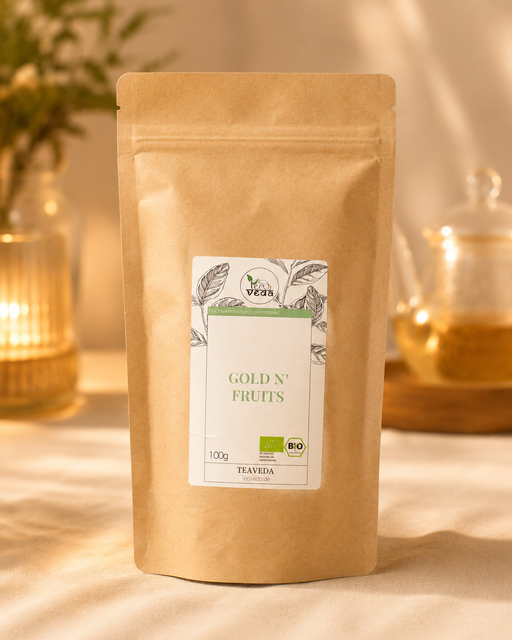 Starter-Set Gold n Fruits – Starter-Set von TeaVeda in der Nahaufnahme