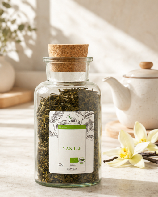Starter-Set Grüner Tee Vanille – Set-Inhalt mit losem Tee und Zubehör