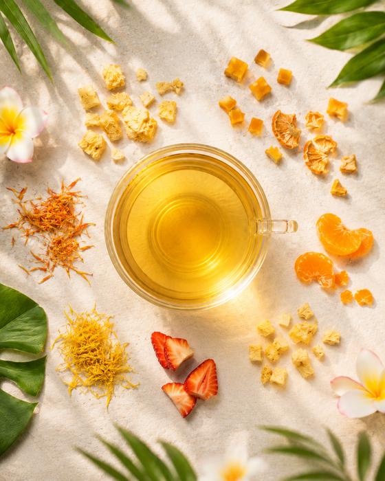 Starter-Set Mango in Paradise – Verpackung des Starter-Sets von TeaVeda