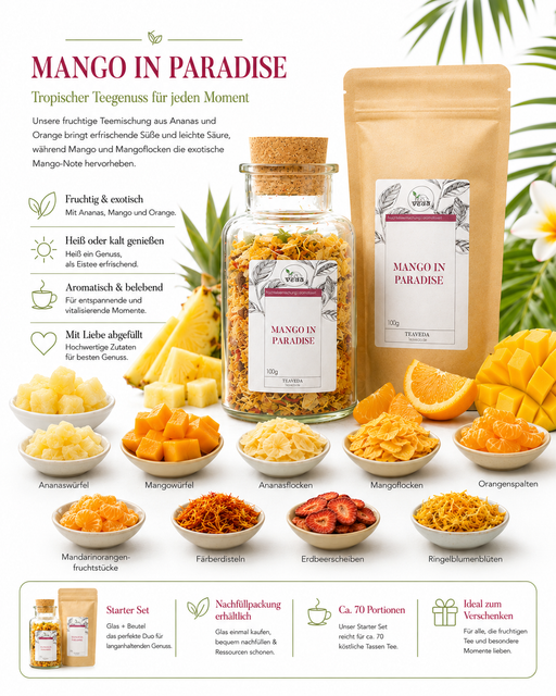 Starter-Set Mango in Paradise von TeaVeda – Tee-Starter-Set mit Zubehör