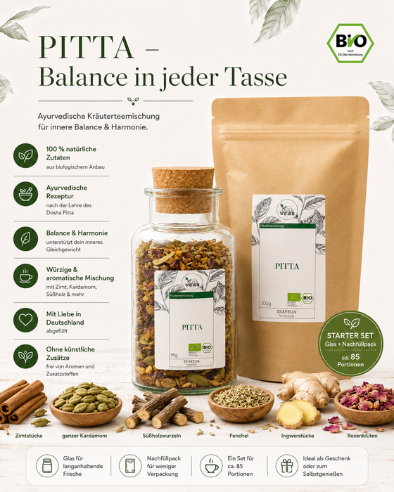 Starter-Set Pitta von TeaVeda – Tee-Starter-Set mit Zubehör