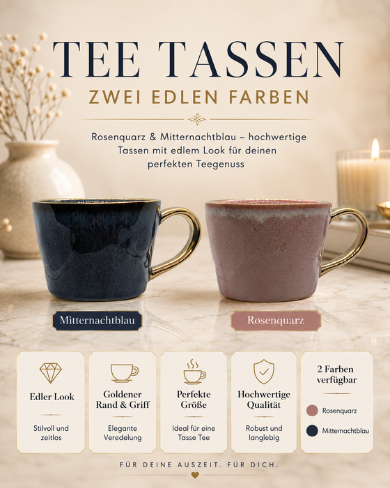 Tasse - Rosenquarz – Teetasse von TeaVeda in der Seitenansicht