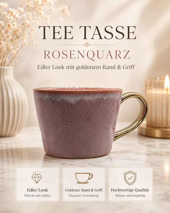 Tasse - Rosenquarz – Keramik-Teetasse von TeaVeda